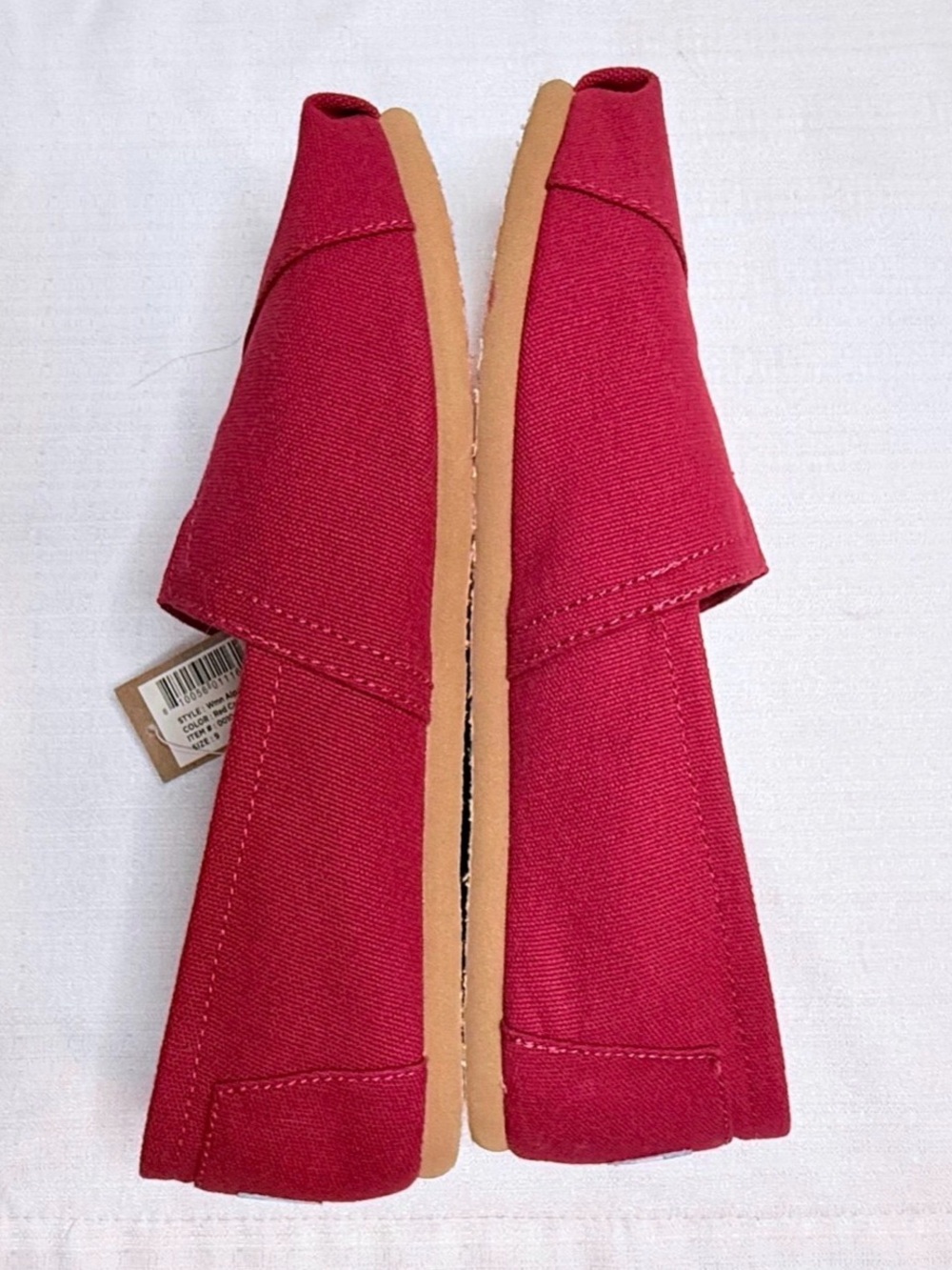 TOMS Alpargata Paper Source Red Slip-On Shoe Women’s Sz:9 NWT - Picture 8 of 9